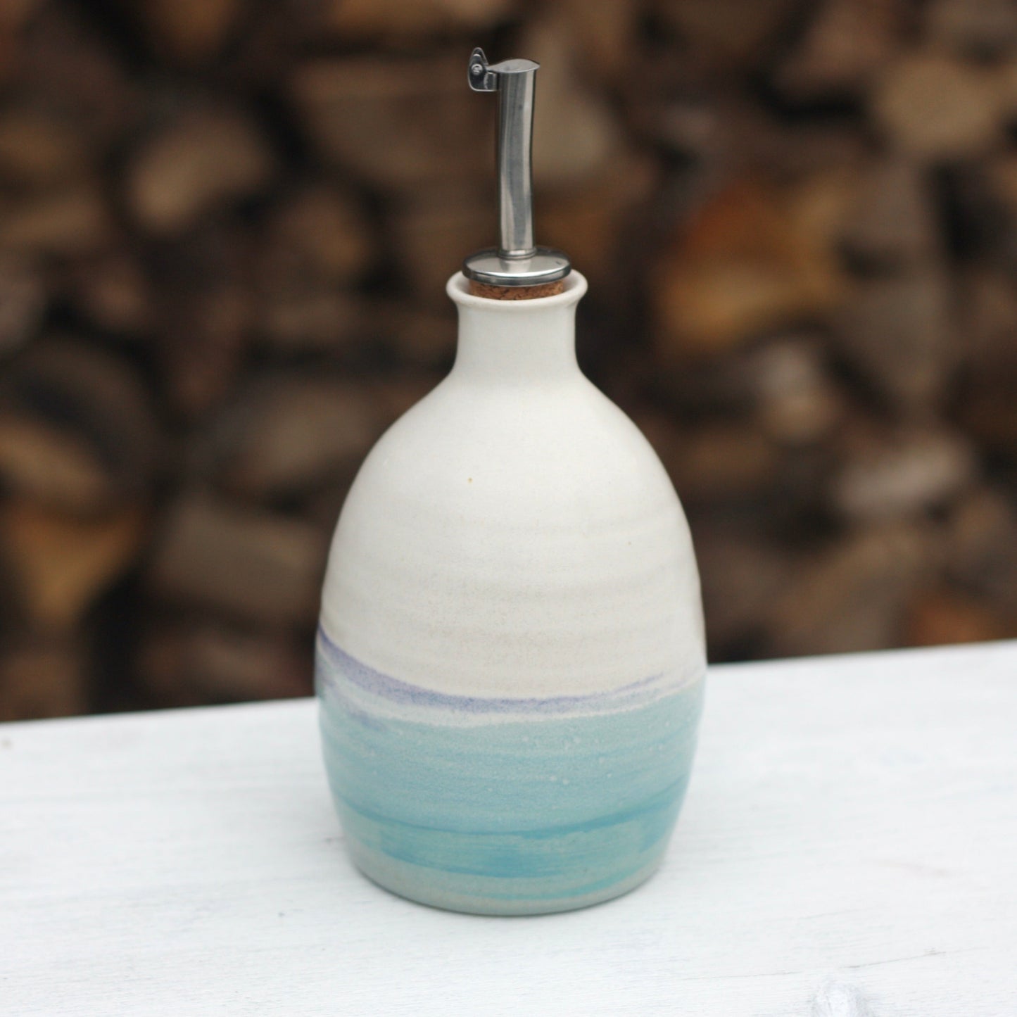 Seascape Oil Pourer Hand thrown stoneware Pottery