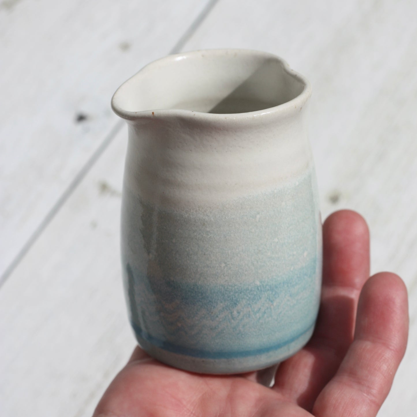 Heart Shaped Blue and White Milk Jug