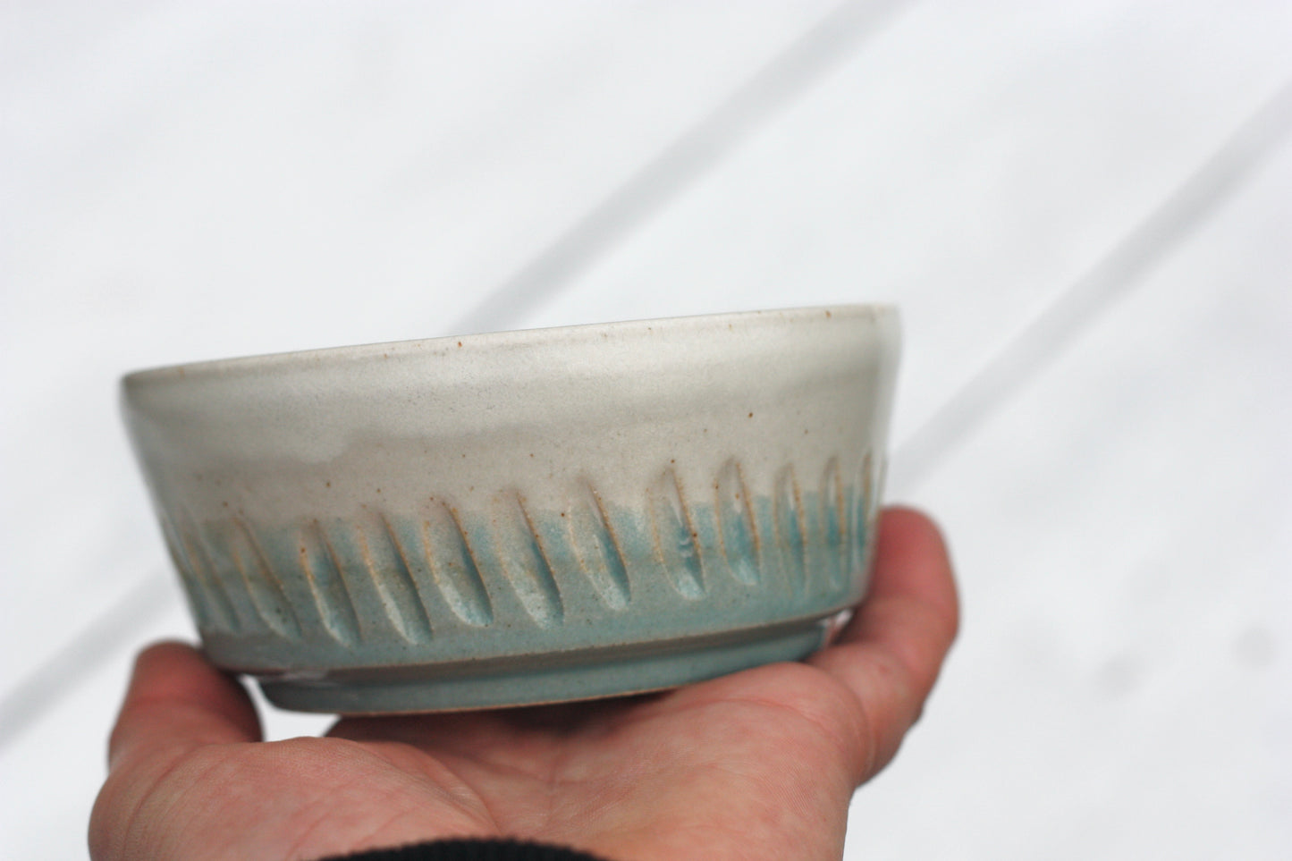 Tapas or Olive Dishes in White Blue and Soft Blue glazes