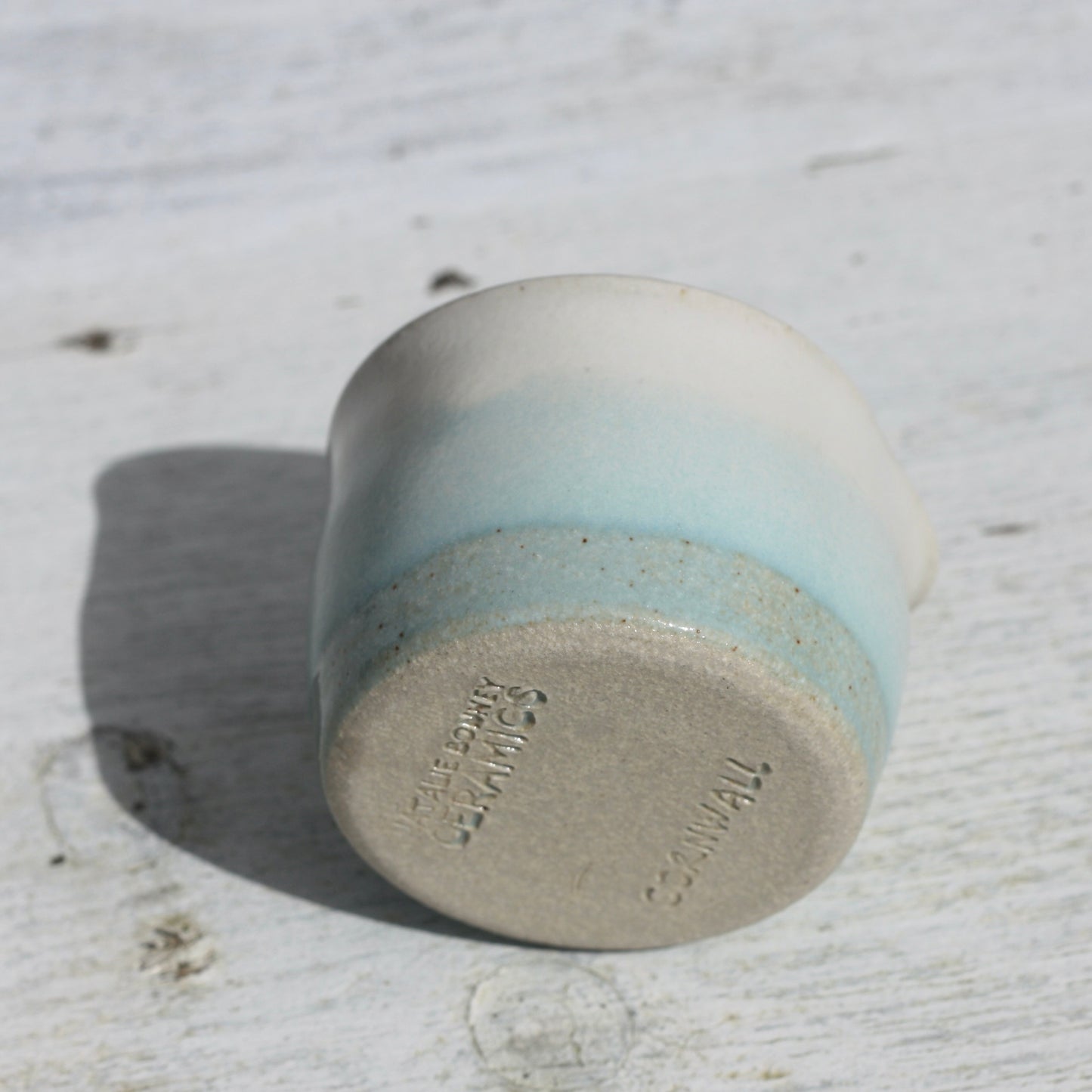 Tiny White and Blue Milk Jug