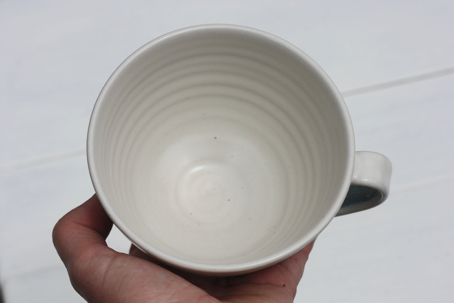 Stormy Day glazed Mug 14oz 400ml Large Mug in Blue and White Glaze