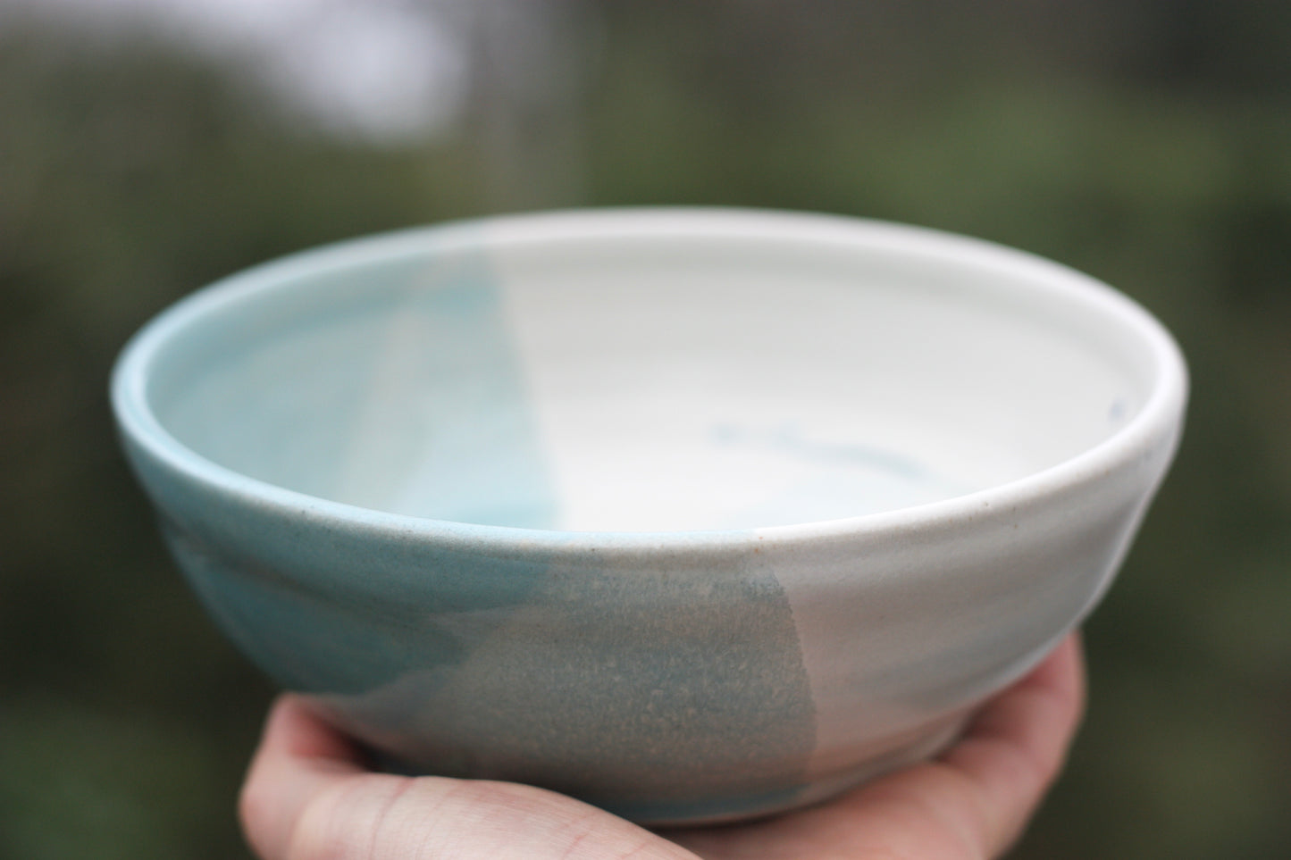 Bowl in White Blue and Soft Blue glazes