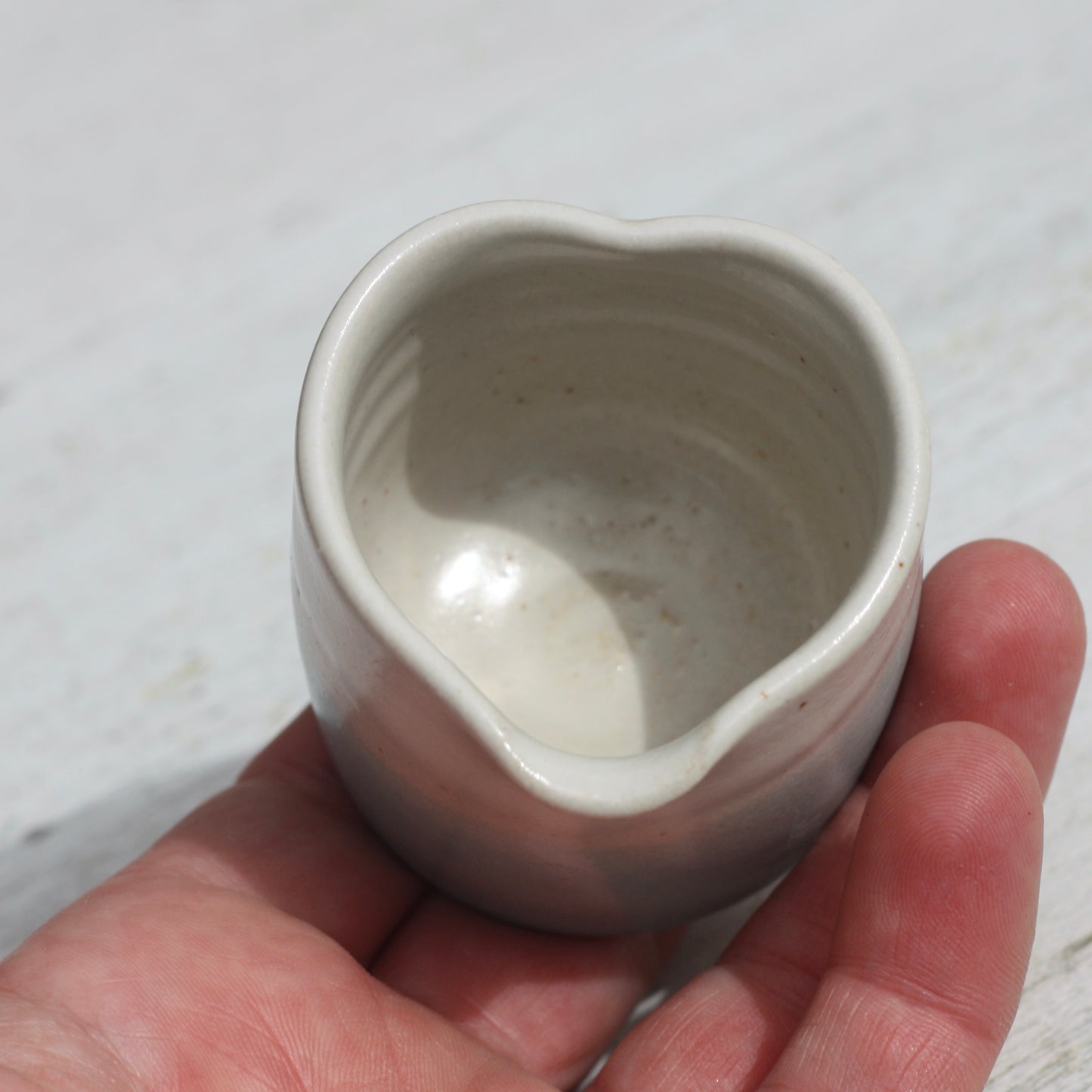 Small Blue and White Heart Shaped Milk Jug