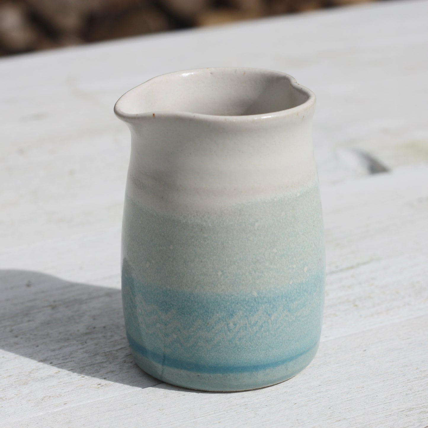 Heart Shaped Blue and White Milk Jug
