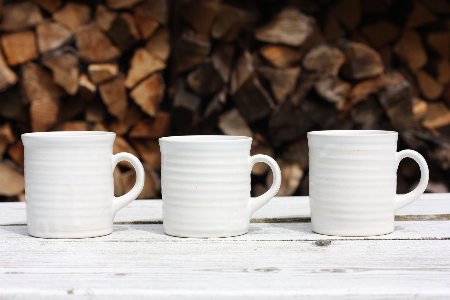 Small Mug 12oz 350ml small White Cup Pottery Hand Thrown