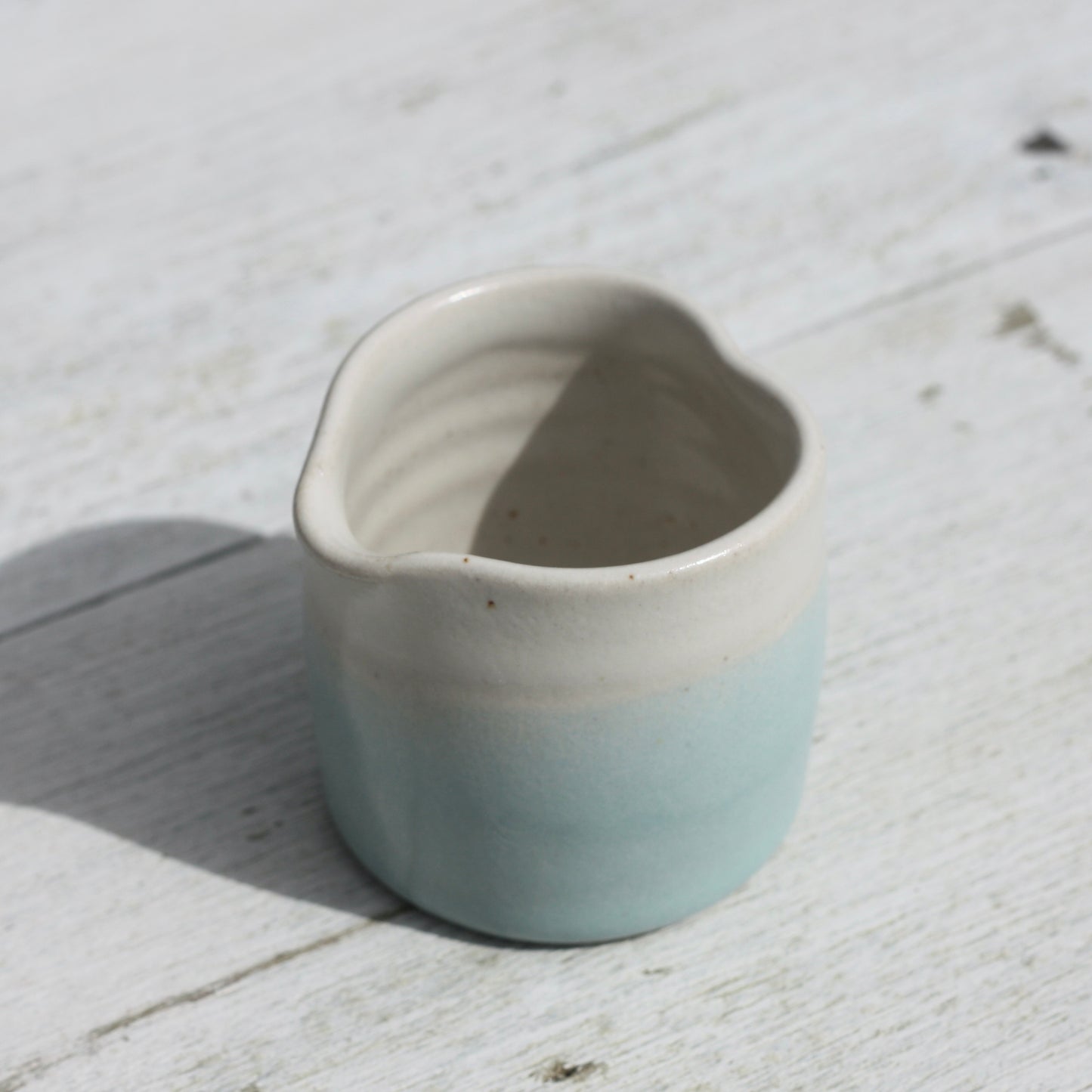 Small Blue and White Heart Shaped Milk Jug