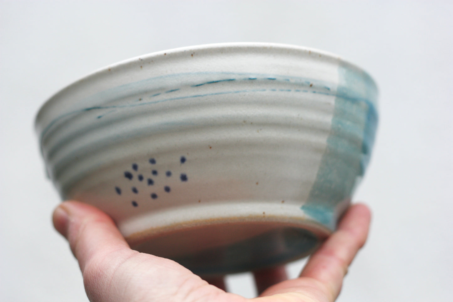 Bowl in White Blue and Soft Blue glazes