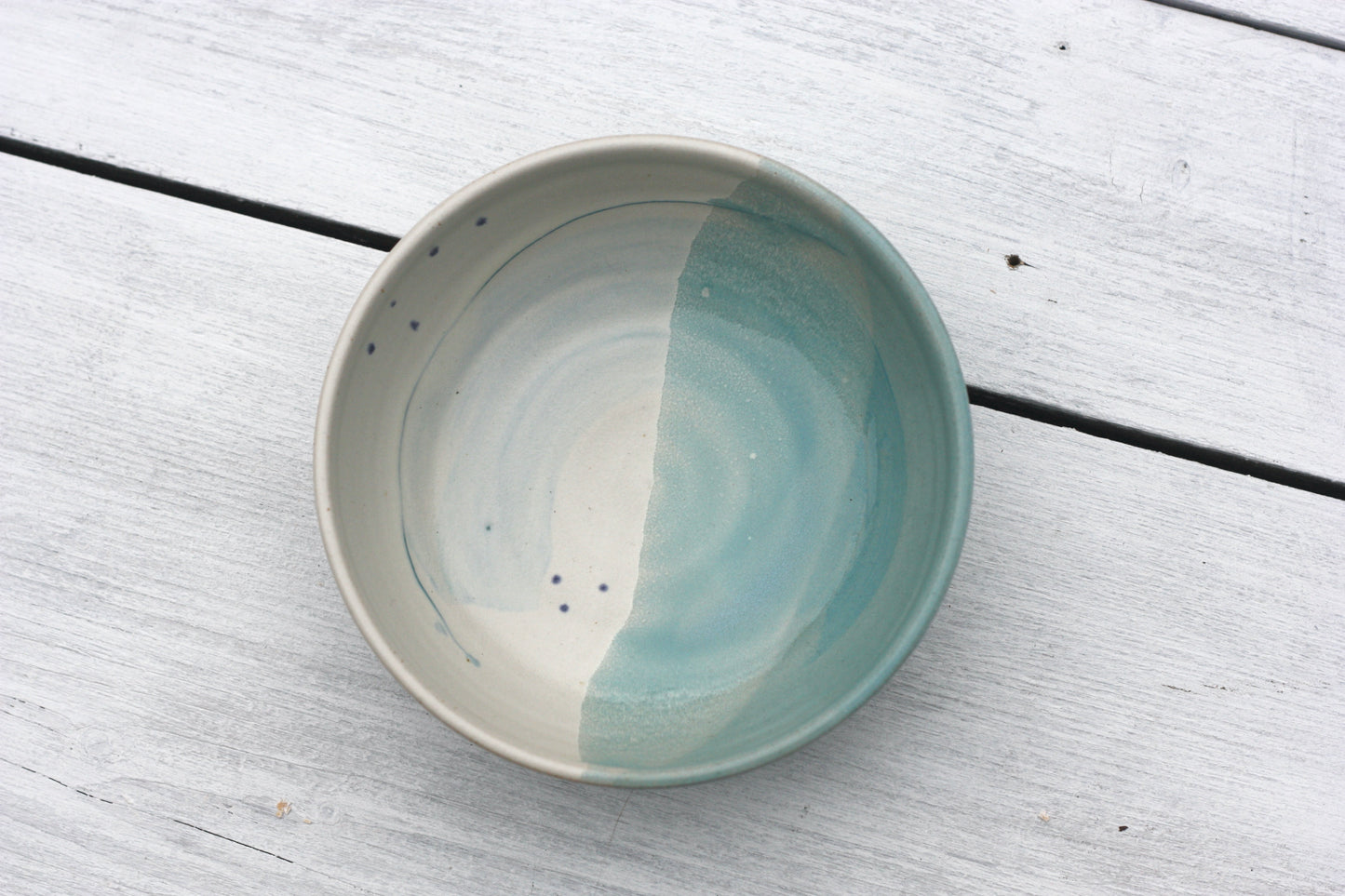 Bowl in White Blue and Soft Blue glazes