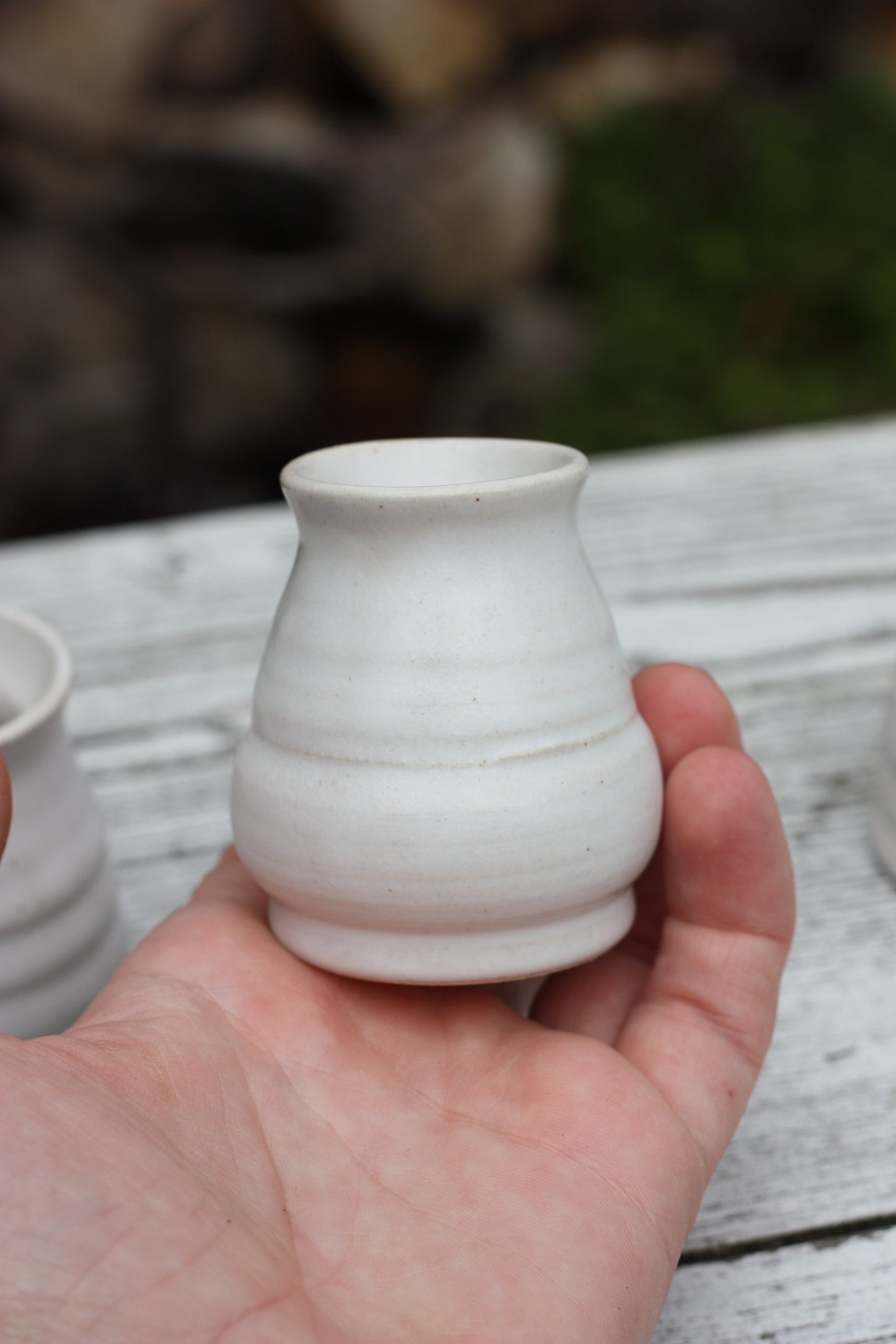 White Candlestick holder ..Handmade Wheel thrown pot