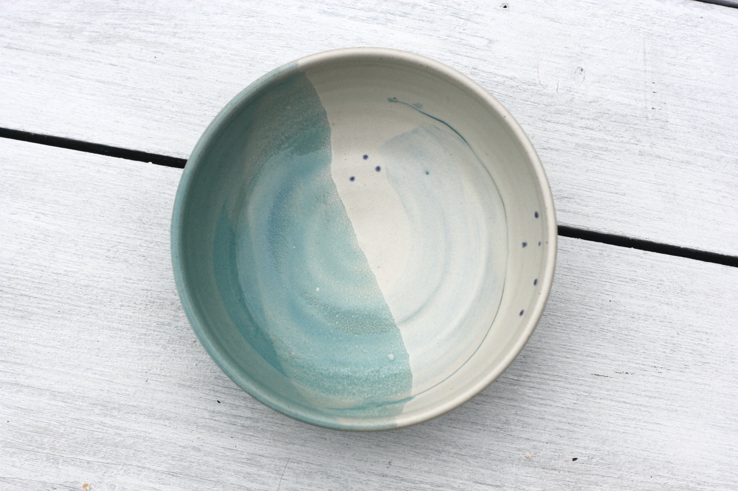 Bowl in White Blue and Soft Blue glazes