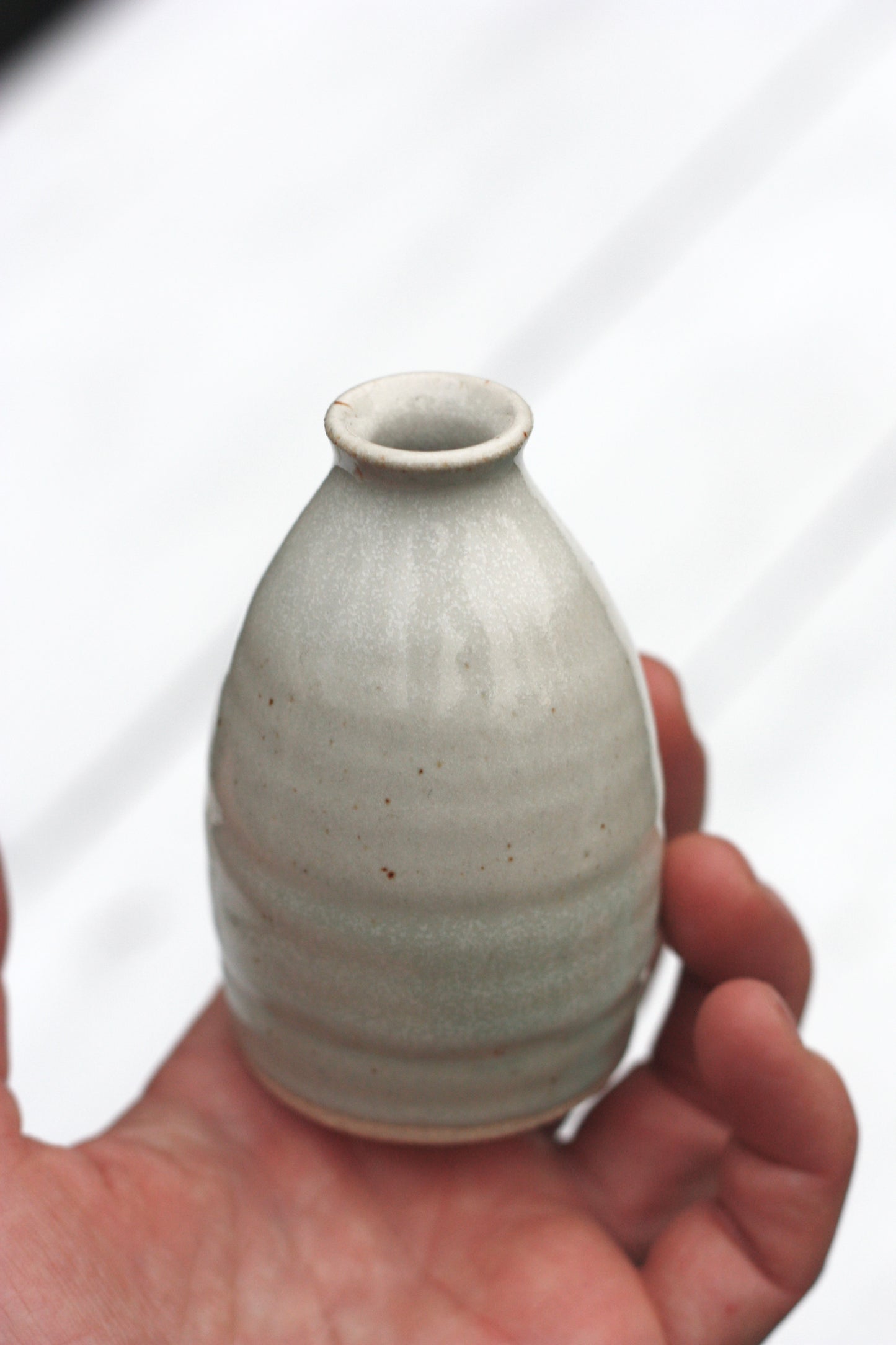 Bud Bottle Vase Blue and White Stoneware Pottery