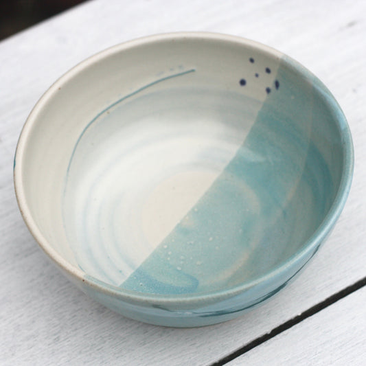 Bowl in White Blue and Soft Blue glazes