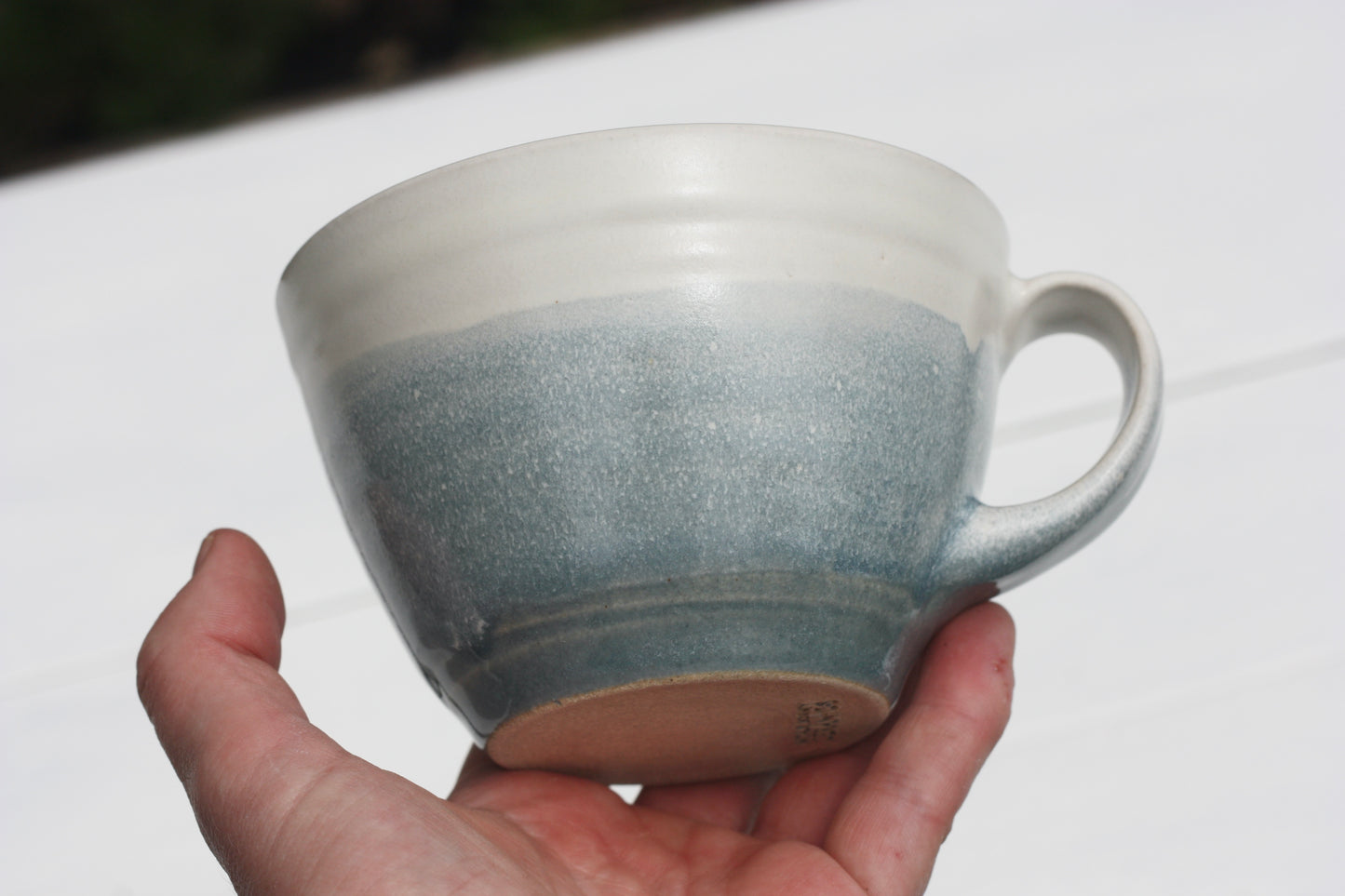 Stormy Day glazed Mug 14oz 400ml Large Mug in Blue and White Glaze