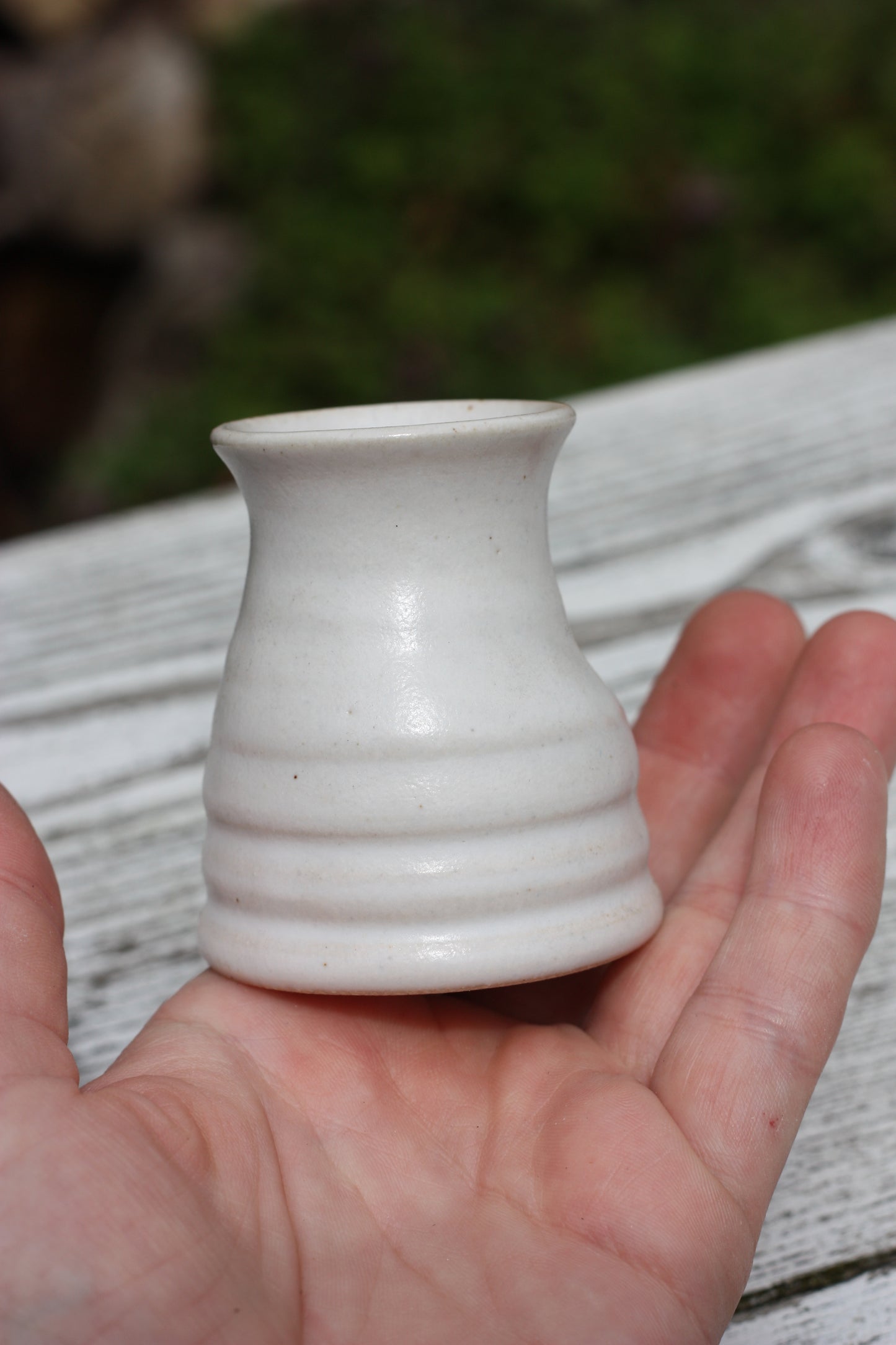 White Candlestick holder ..Handmade Wheel thrown pot