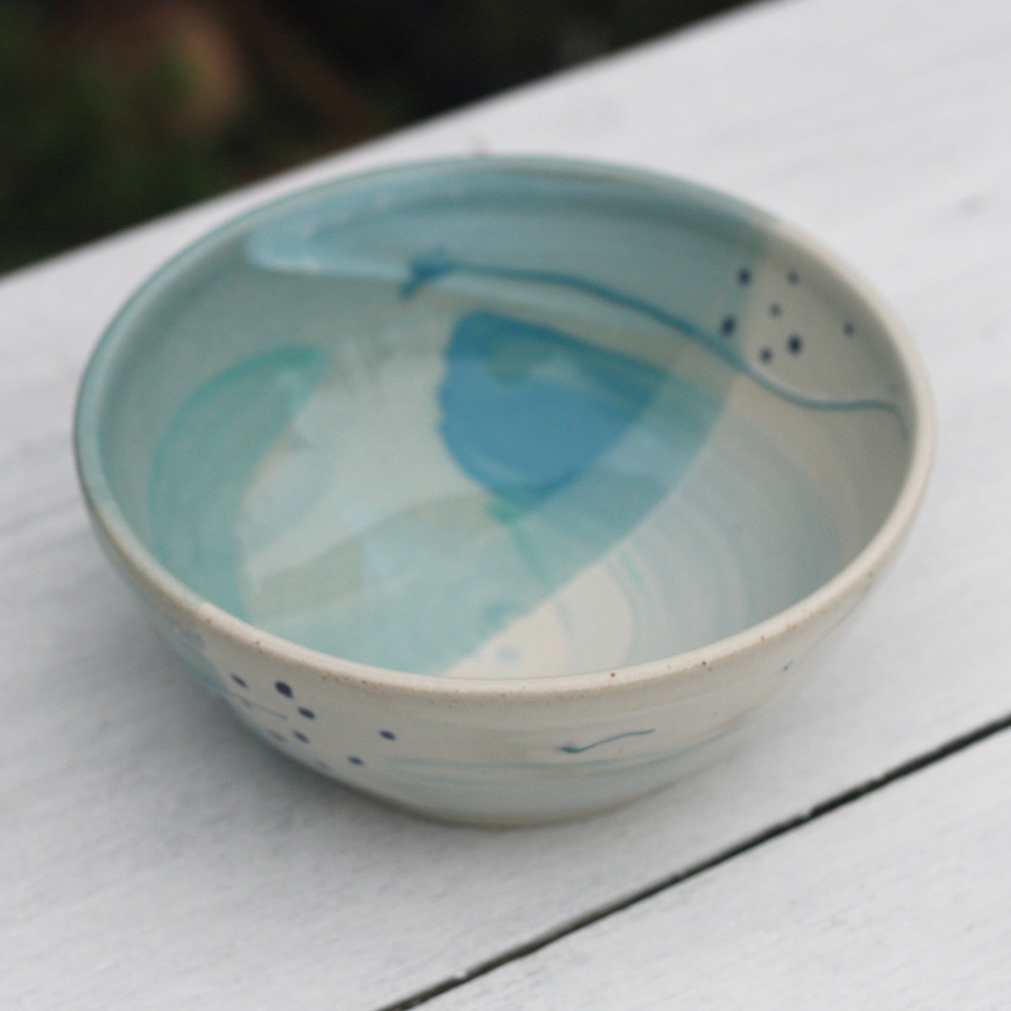 Bowl in White Blue and Soft Blue glazes