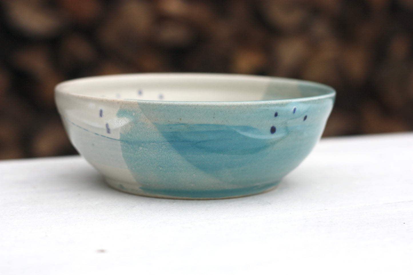Bowl in White Blue and Soft Blue glazes