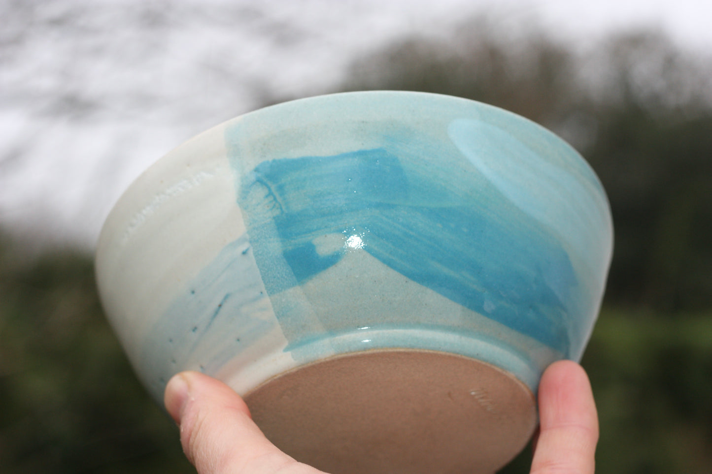 Bowl in White Blue and Soft Blue glazes