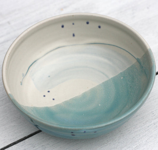 Bowl in White Blue and Soft Blue glazes