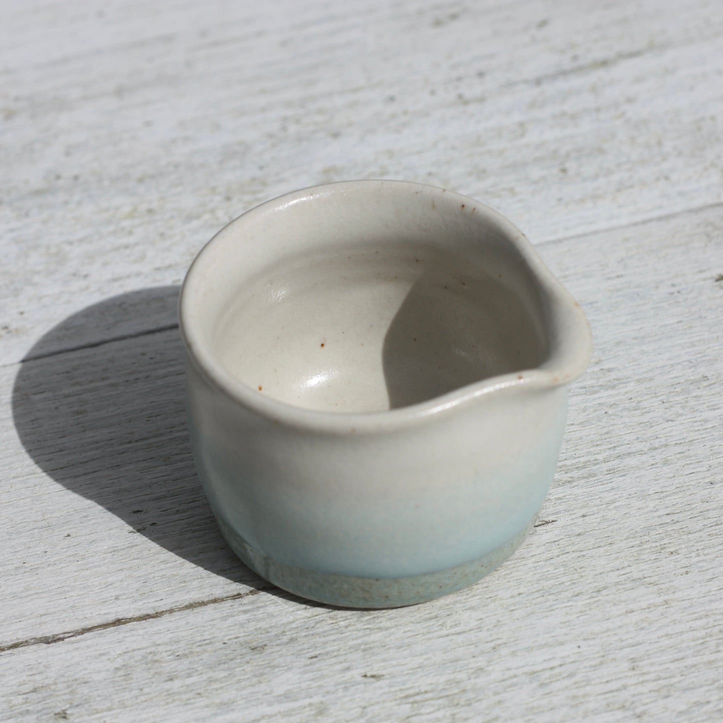 Tiny White and Blue Milk Jug