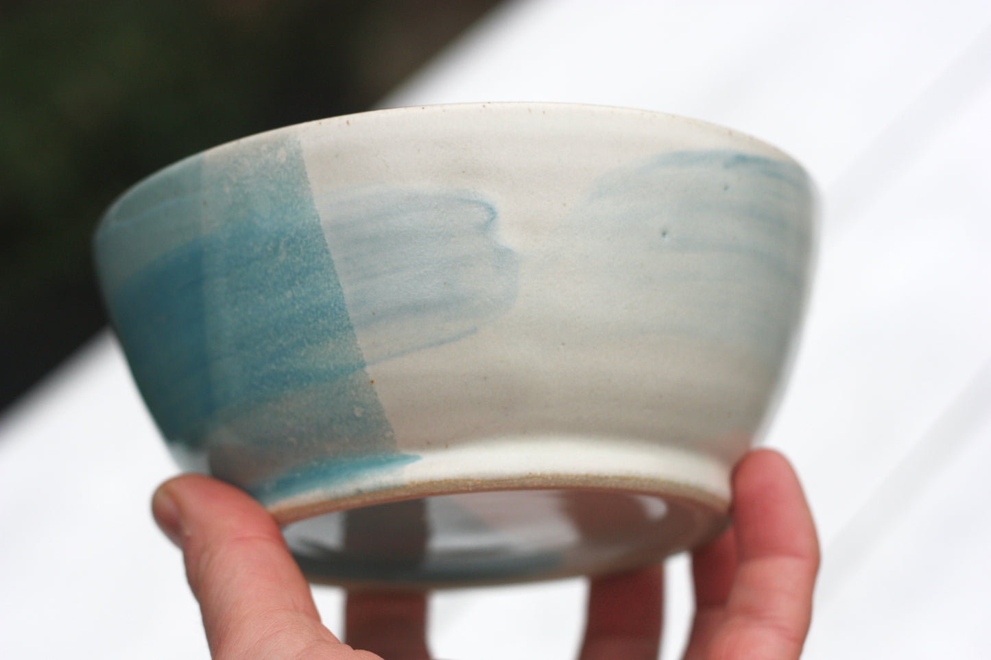 Bowl in White Blue and Soft Blue glazes