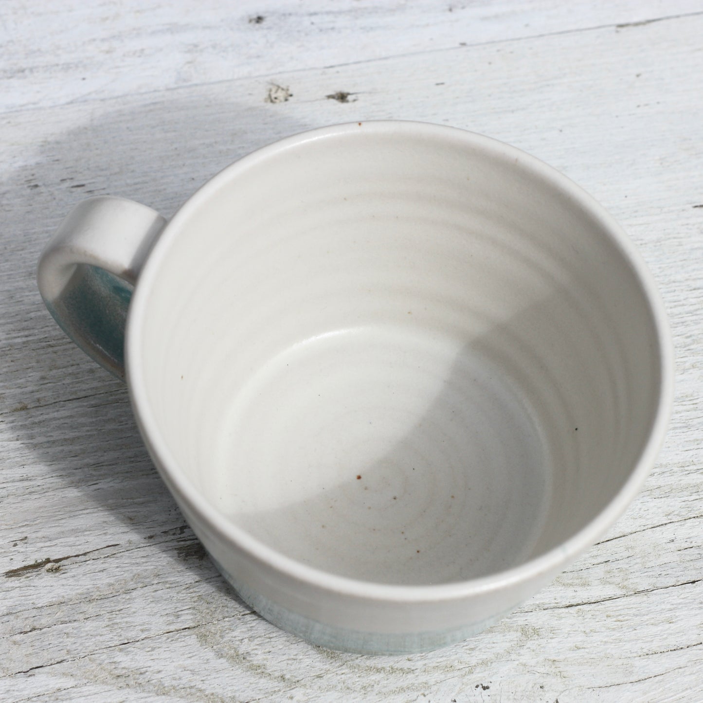 Cornish waves glazed Mug 13oz 380ml Medium Mug in Blue and White Glaze