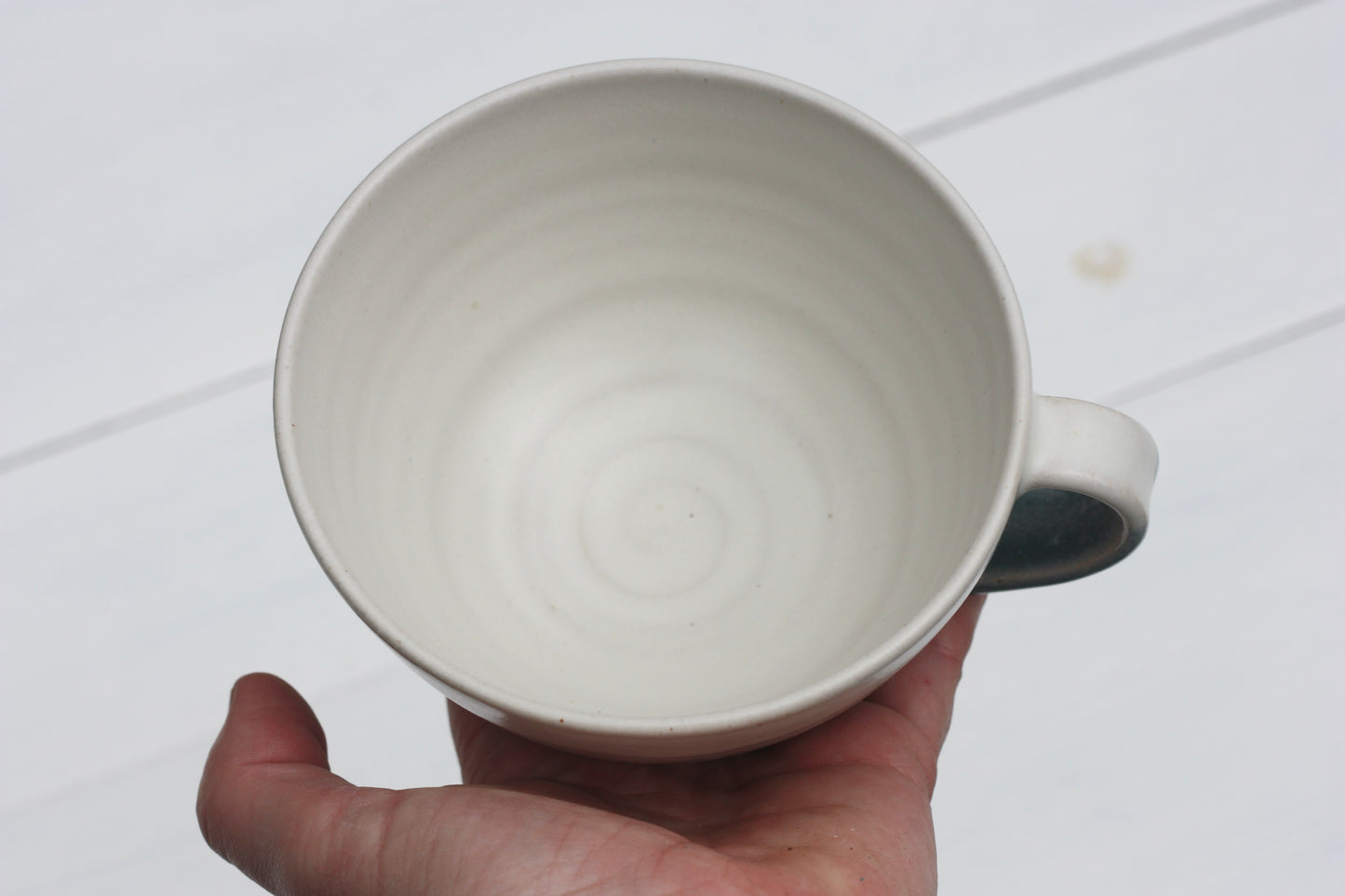 Stormy Day glazed Mug 14oz 400ml Large Mug in Blue and White Glaze