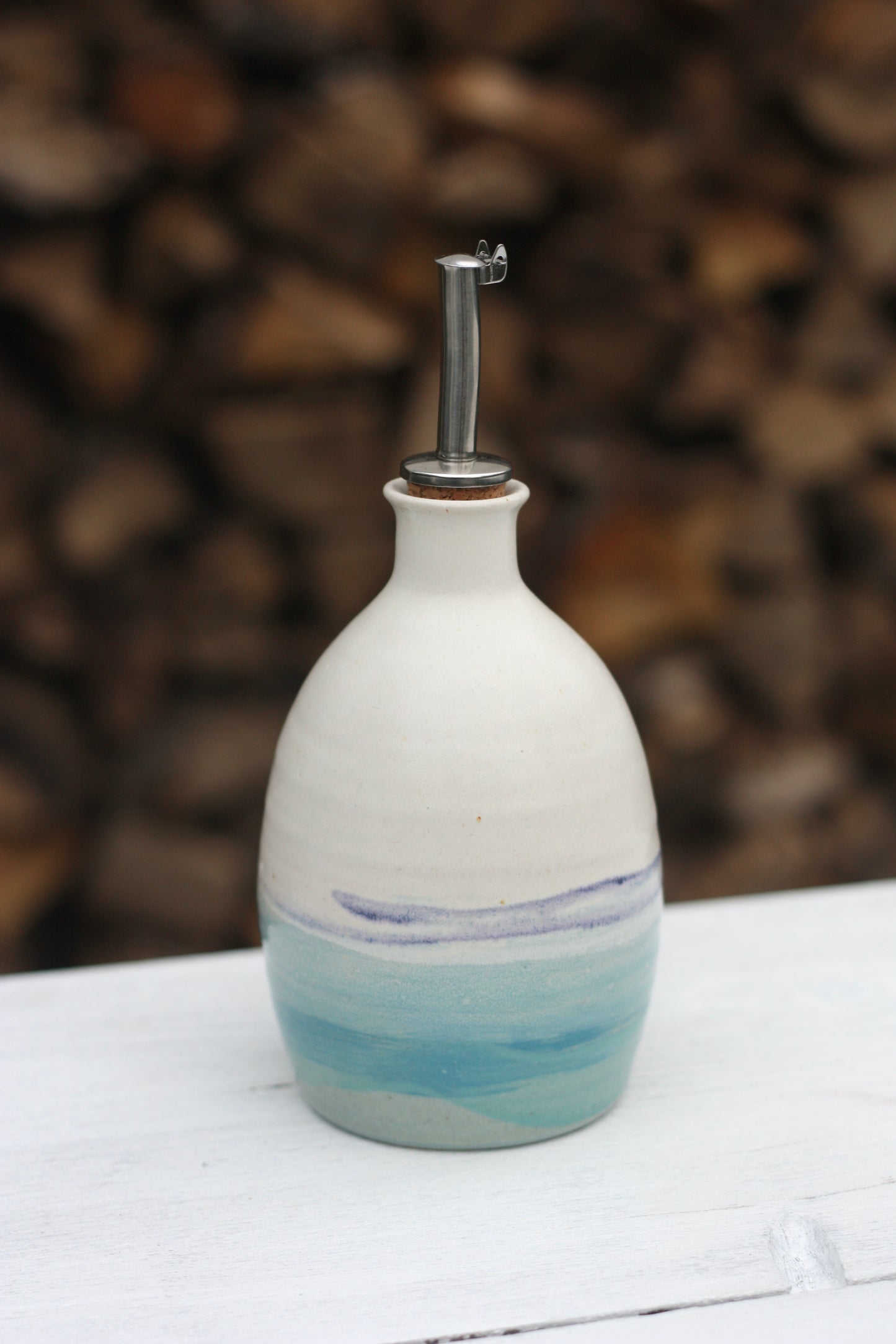 Seascape Oil Pourer Hand thrown stoneware Pottery