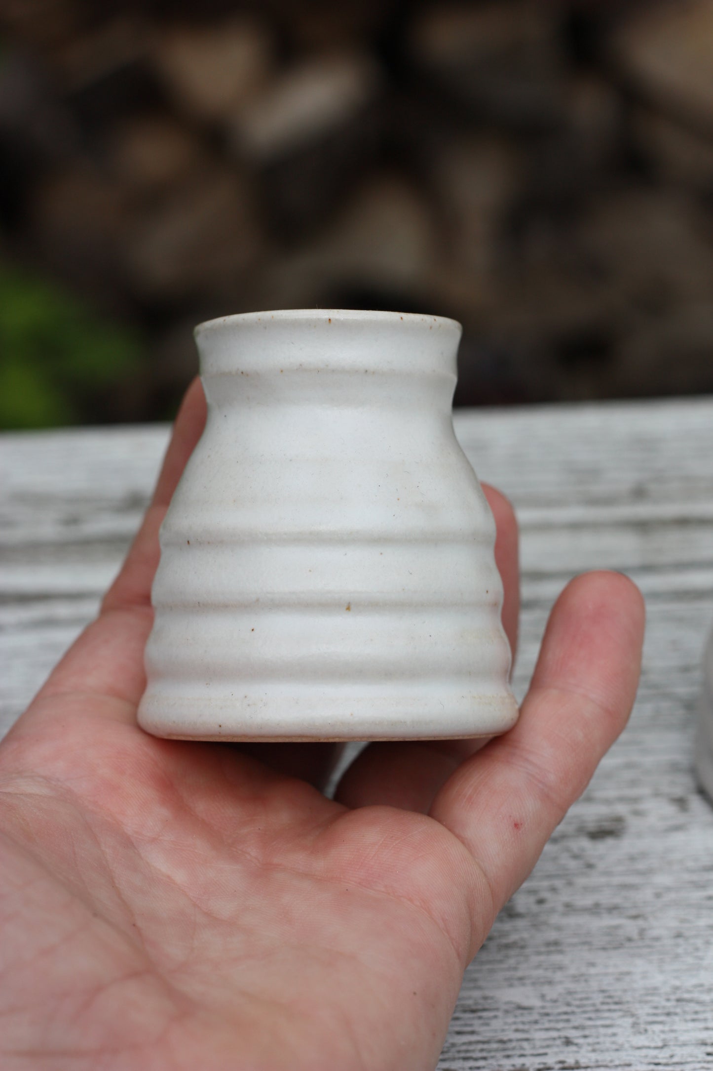 White Candlestick holder ..Handmade Wheel thrown pot