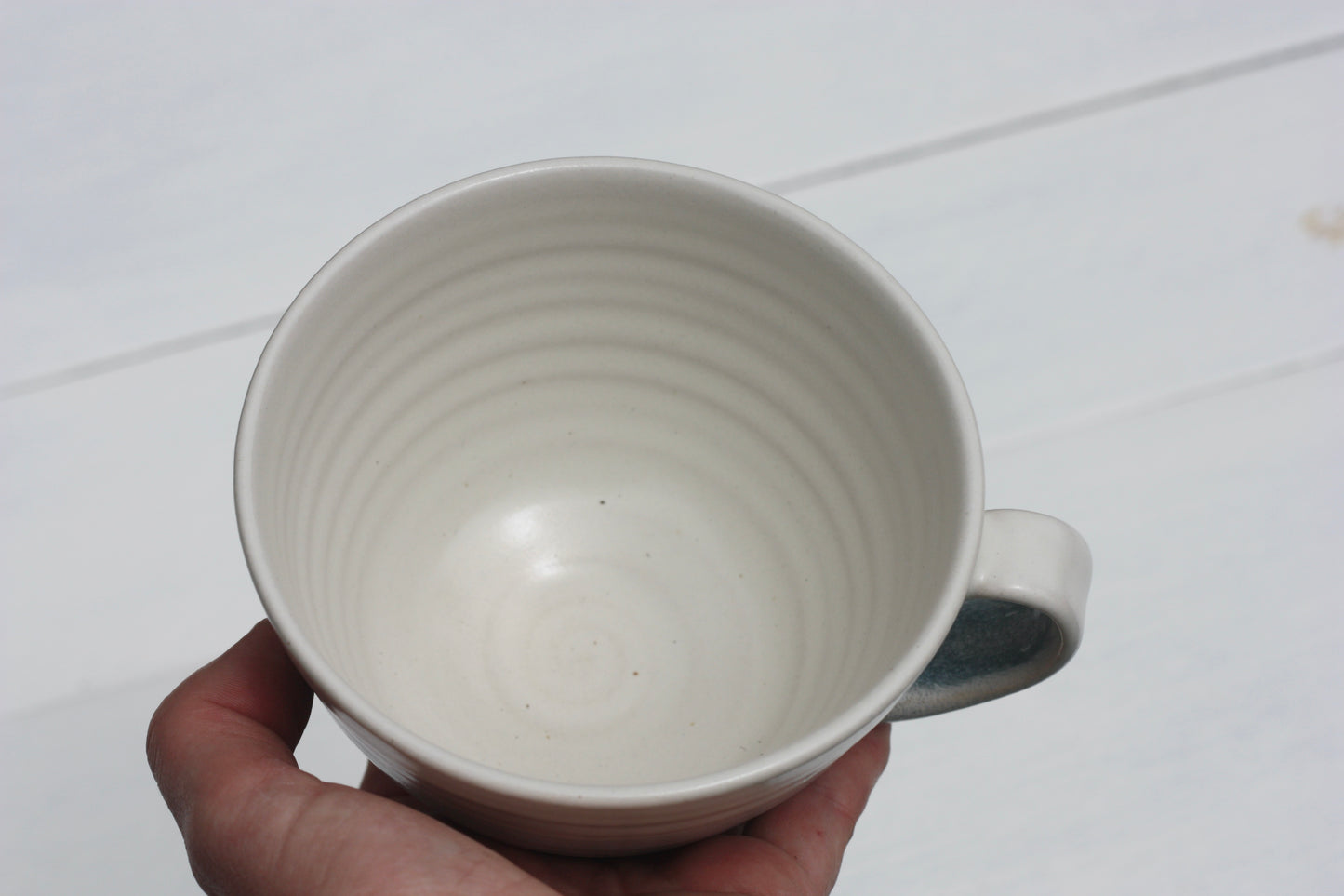 Stormy Day glazed Mug 14oz 400ml Large Mug in Blue and White Glaze