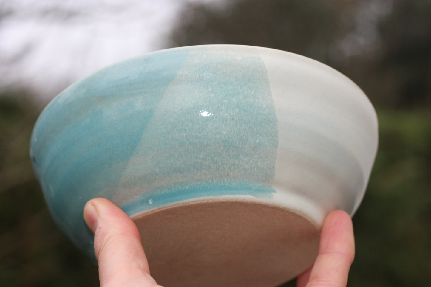 Bowl in White Blue and Soft Blue glazes