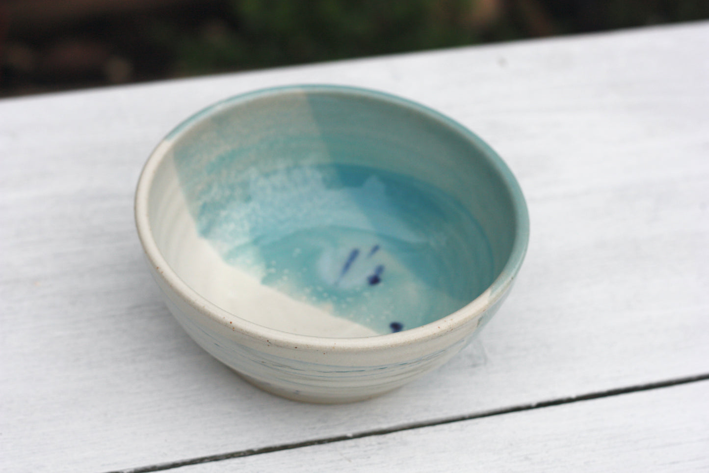 Bowl in White Blue and Soft Blue glazes