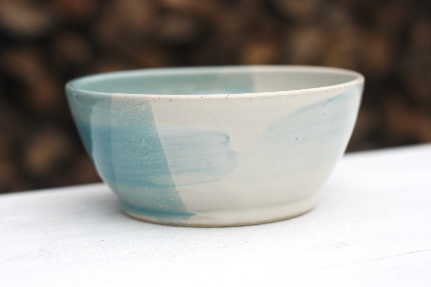 Bowl in White Blue and Soft Blue glazes