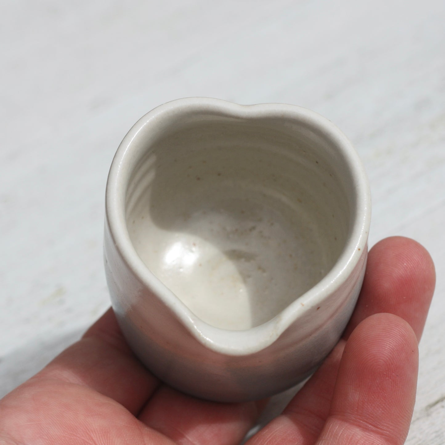 Small Blue and White Heart Shaped Milk Jug