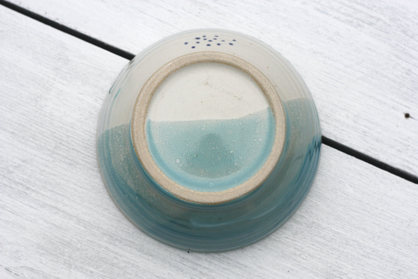 Bowl in White Blue and Soft Blue glazes