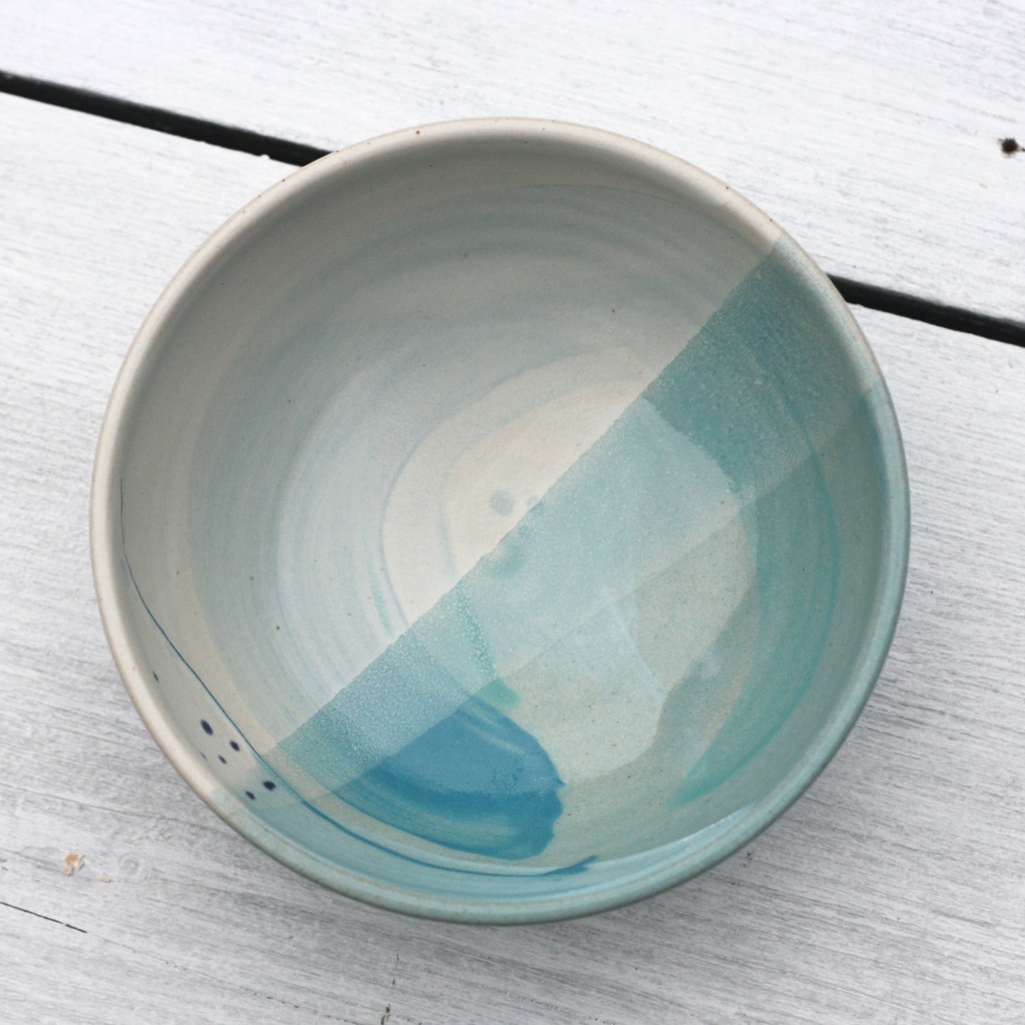 Bowl in White Blue and Soft Blue glazes