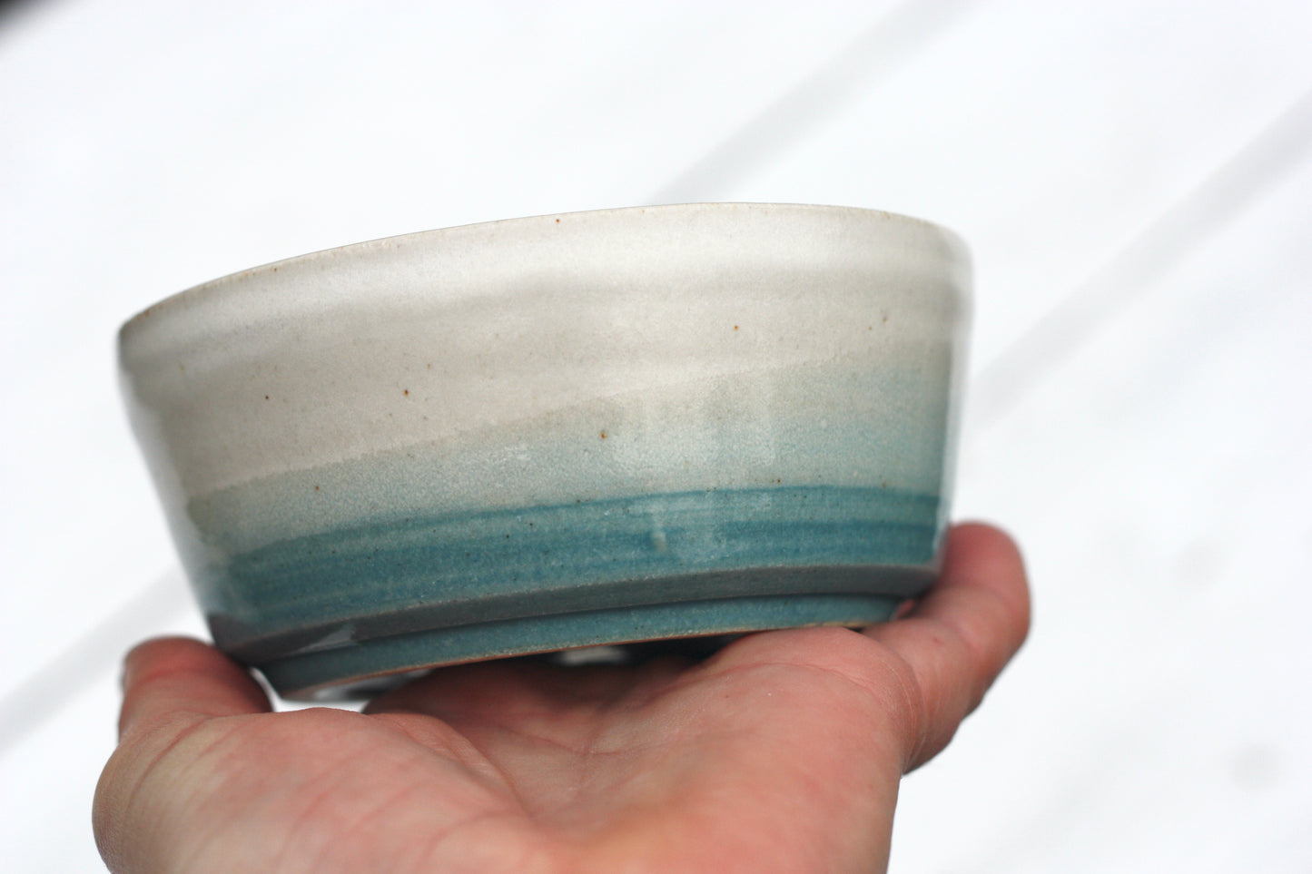 Tapas or Olive Dishes in White Blue and Soft Blue glazes