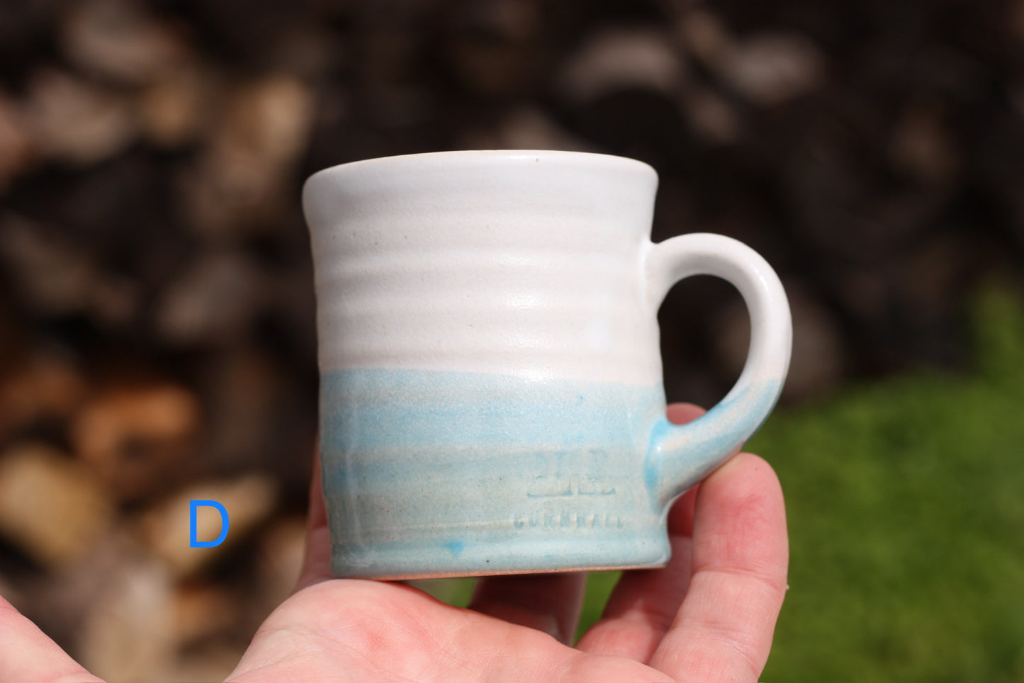 2 1/2oz Espresso Small Cup Mug in Blue and White Glaze