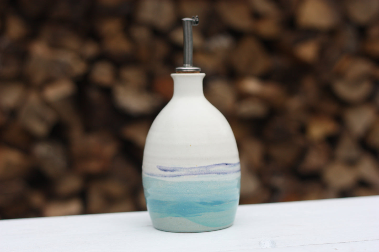 Seascape Oil Pourer Hand thrown stoneware Pottery