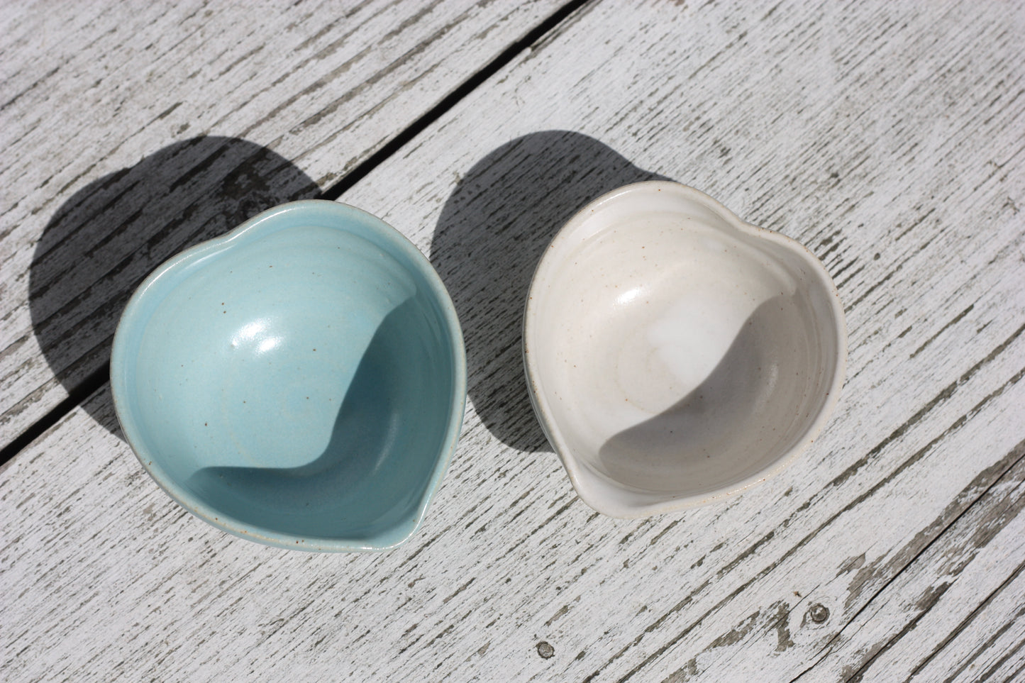 Heart Dish Small Blue or White Stoneware ..Wheel thrown pot