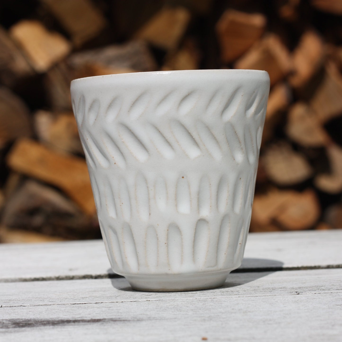 350ml 12 oz Carved Pottery Latte Cup Handle free Mug handmade stacking ceramic cup beaker tumbler K