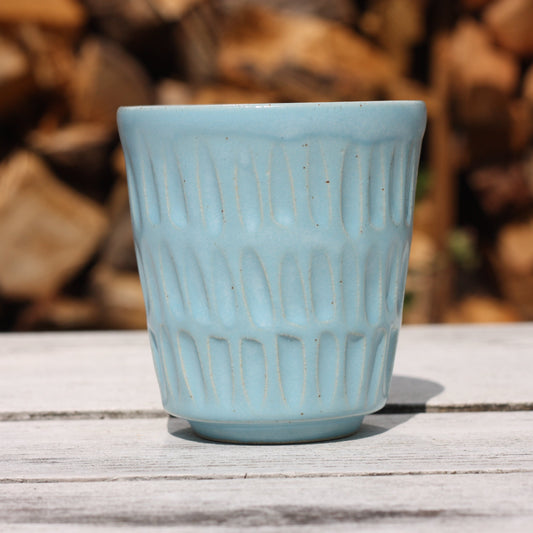 350ml 12 oz Carved Pottery Latte Cup Handle free Mug handmade stacking ceramic cup beaker tumbler G