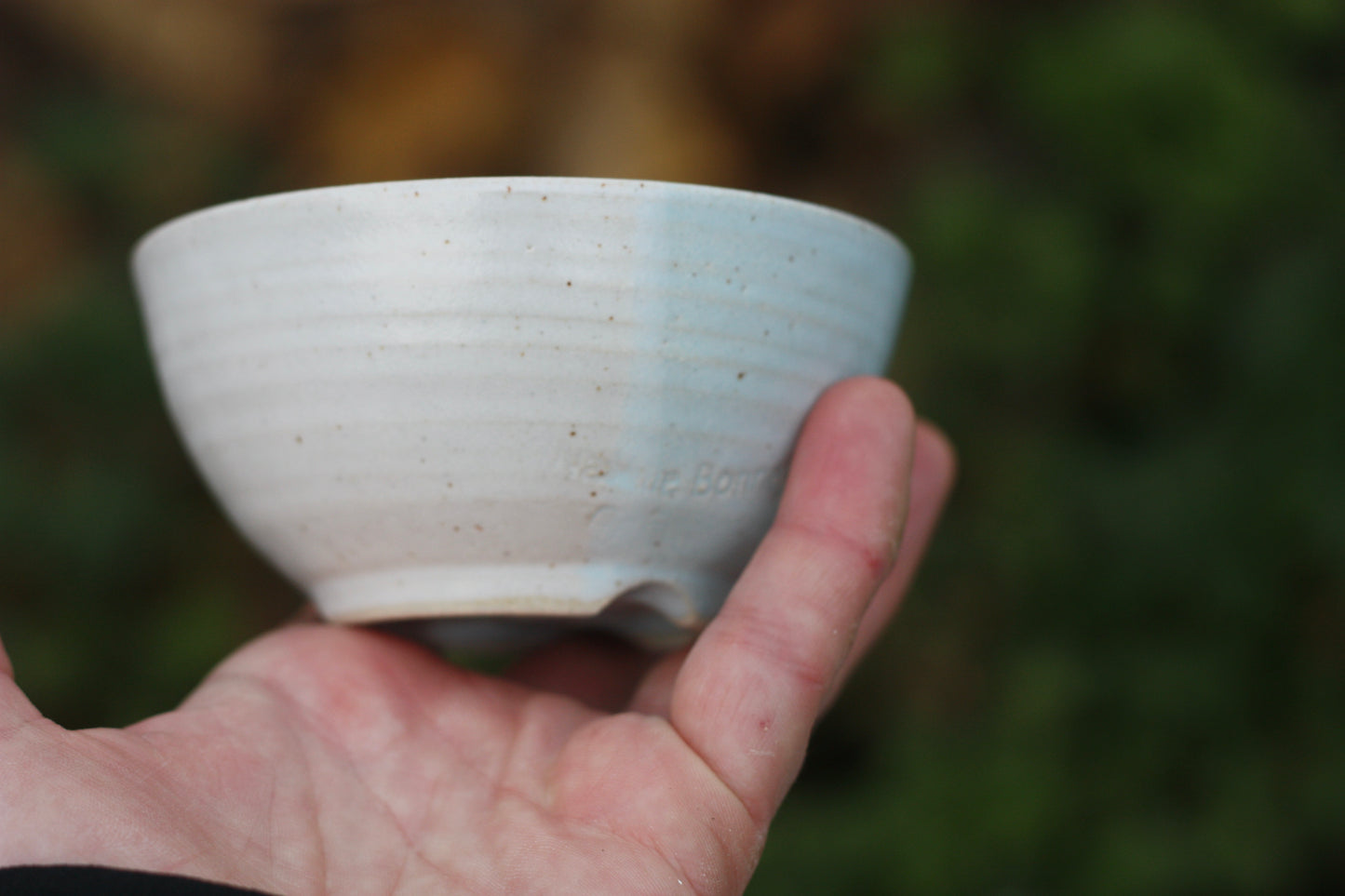 Soap Dish in Soft Pale Celadon Blue and White Glazes