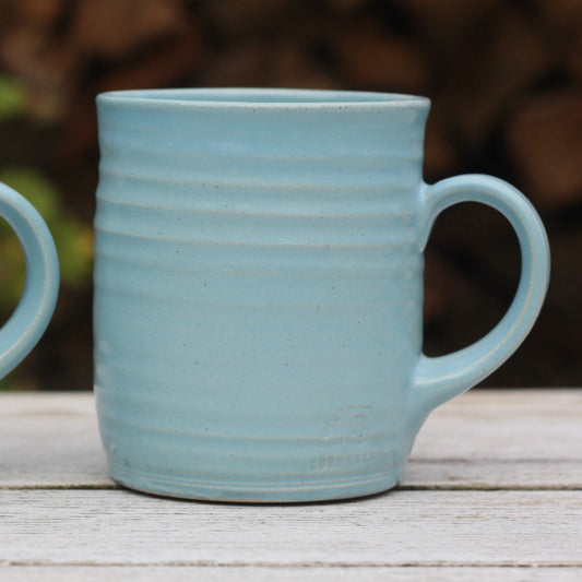 350ml 13 oz Mug Turquoise Blue glaze handmade pottery ceramic cup