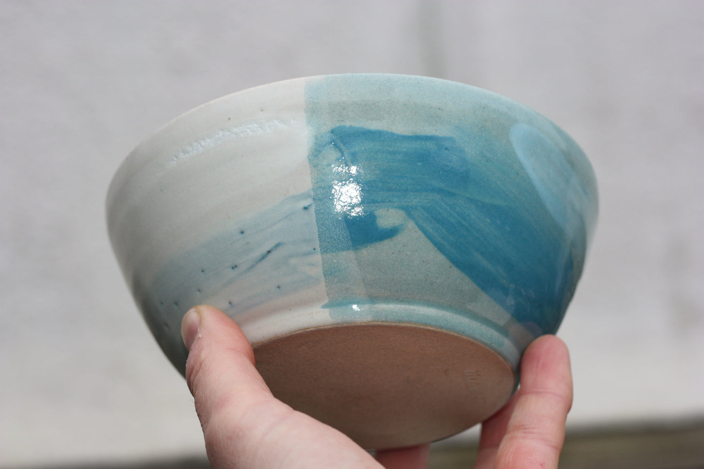 Bowl in White Blue and Soft Blue glazes