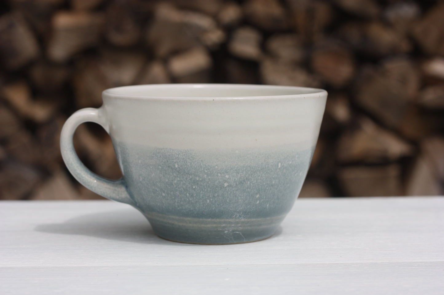 Stormy Day glazed Mug 14oz 400ml Large Mug in Blue and White Glaze