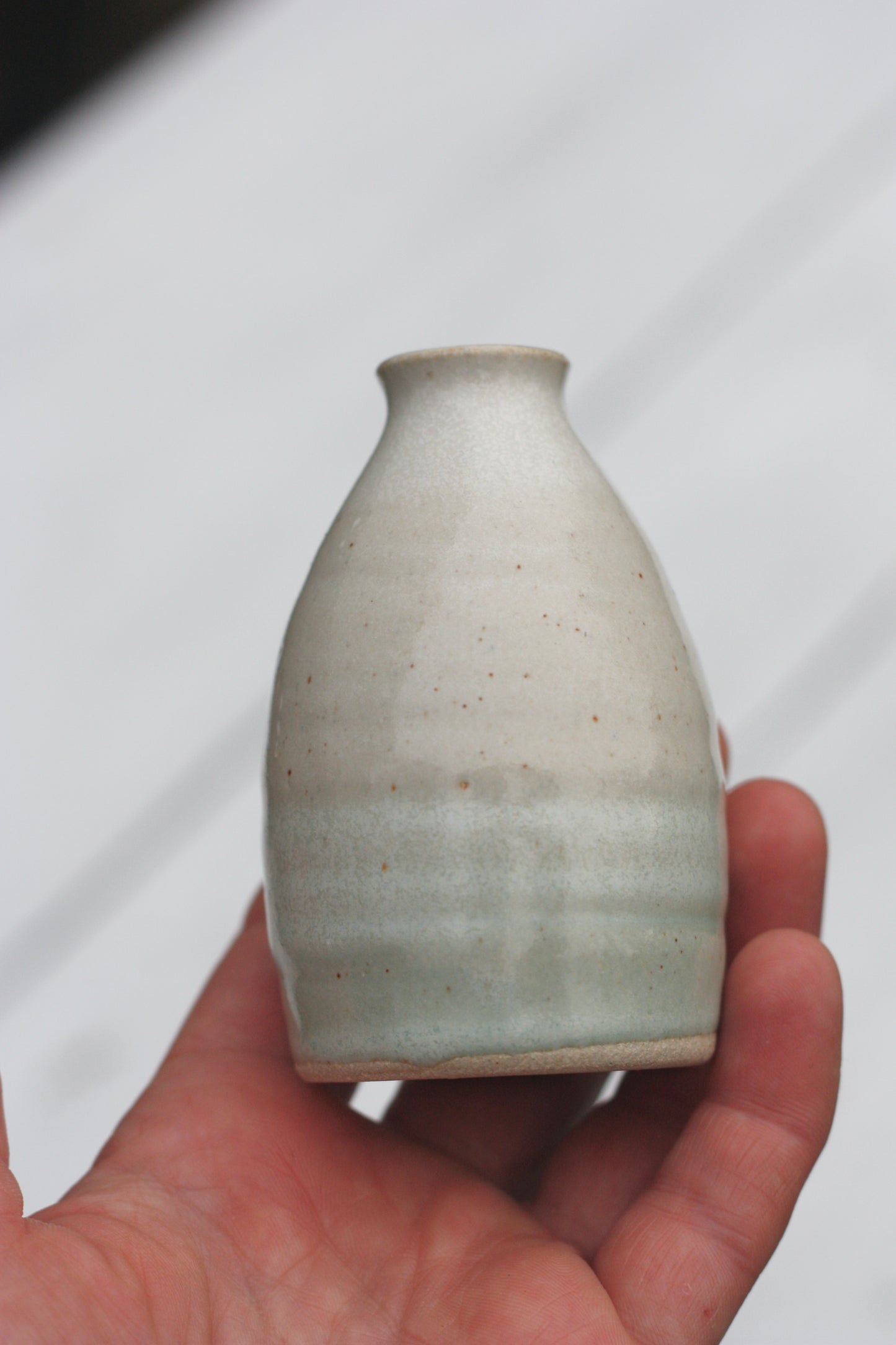 Bud Bottle Vase Blue and White Stoneware Pottery