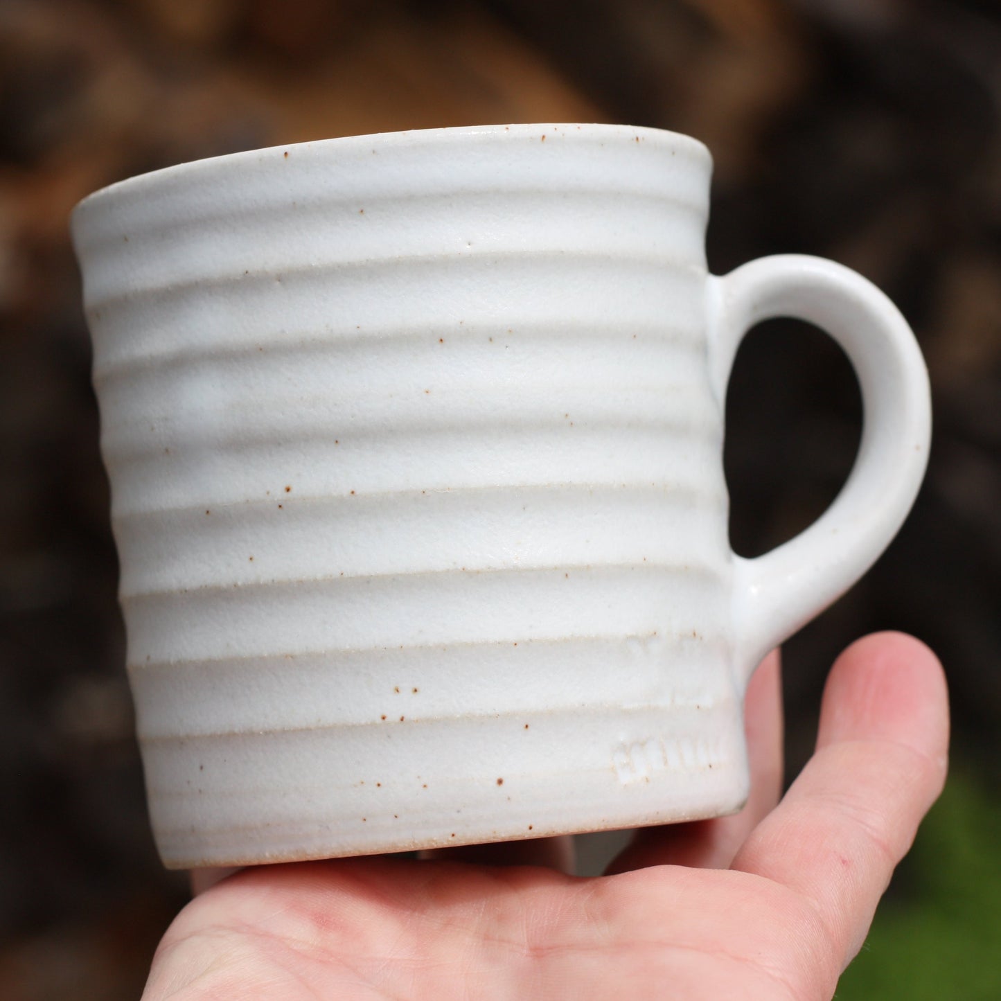 Espresso Mug 7oz 225ml small White Cup Pottery Hand Thrown