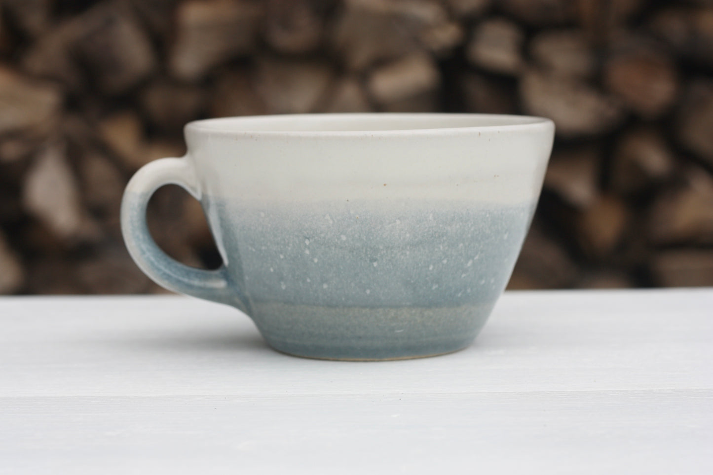 Stormy Day glazed Mug 14oz 400ml Large Mug in Blue and White Glaze