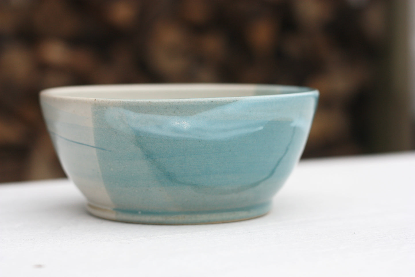Bowl in White Blue and Soft Blue glazes