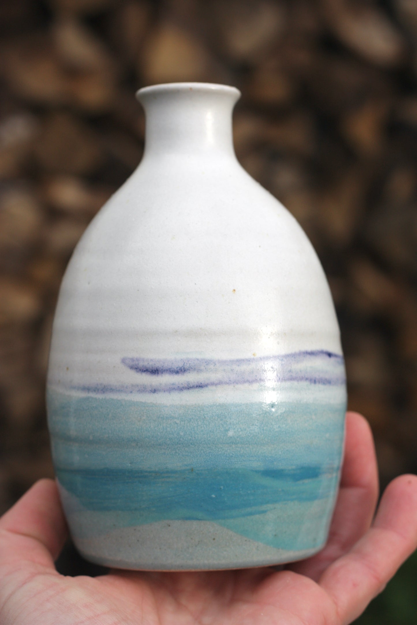 Seascape Oil Pourer Hand thrown stoneware Pottery
